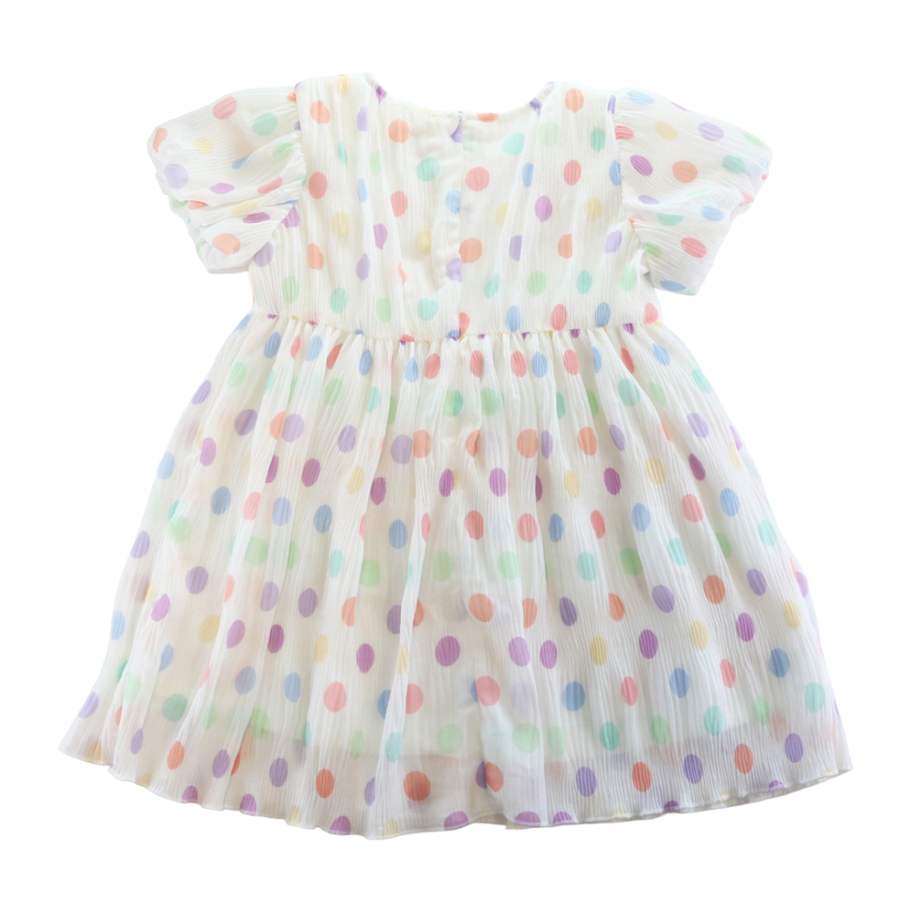 Spring Dot Chiffon Pleat Dress (3 COLORS)