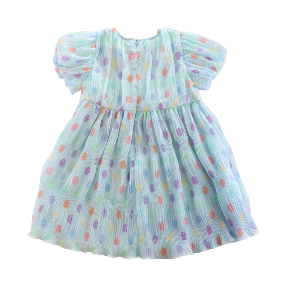 Spring Dot Chiffon Pleat Dress (3 COLORS)
