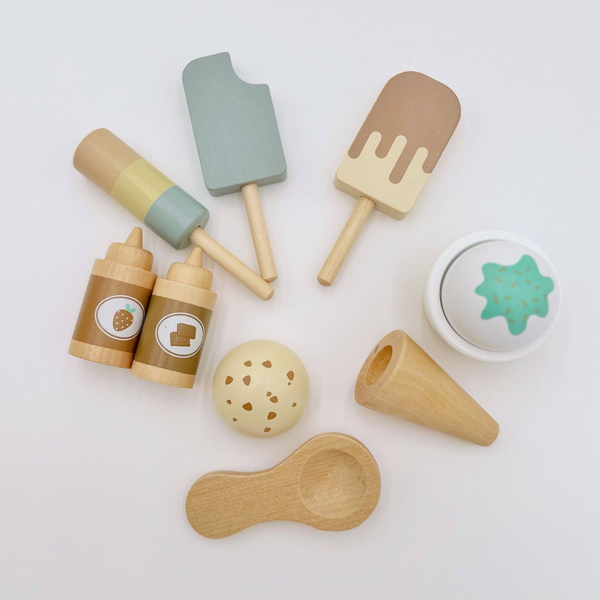 Wooden Ice Cream Shop Set – Pretend Play Counter Ages 3+