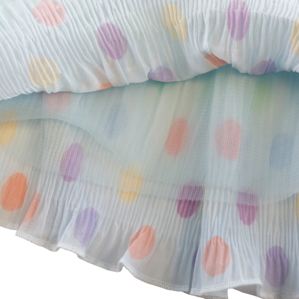 Spring Dot Chiffon Pleat Dress (3 COLORS)