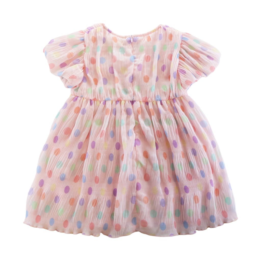 Spring Dot Chiffon Pleat Dress (3 COLORS)