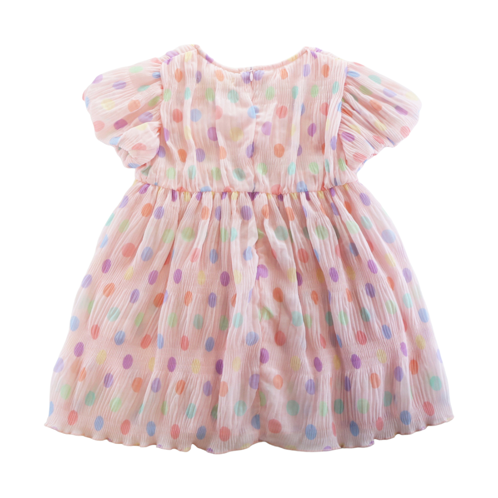 Spring Dot Chiffon Pleat Dress (3 COLORS)
