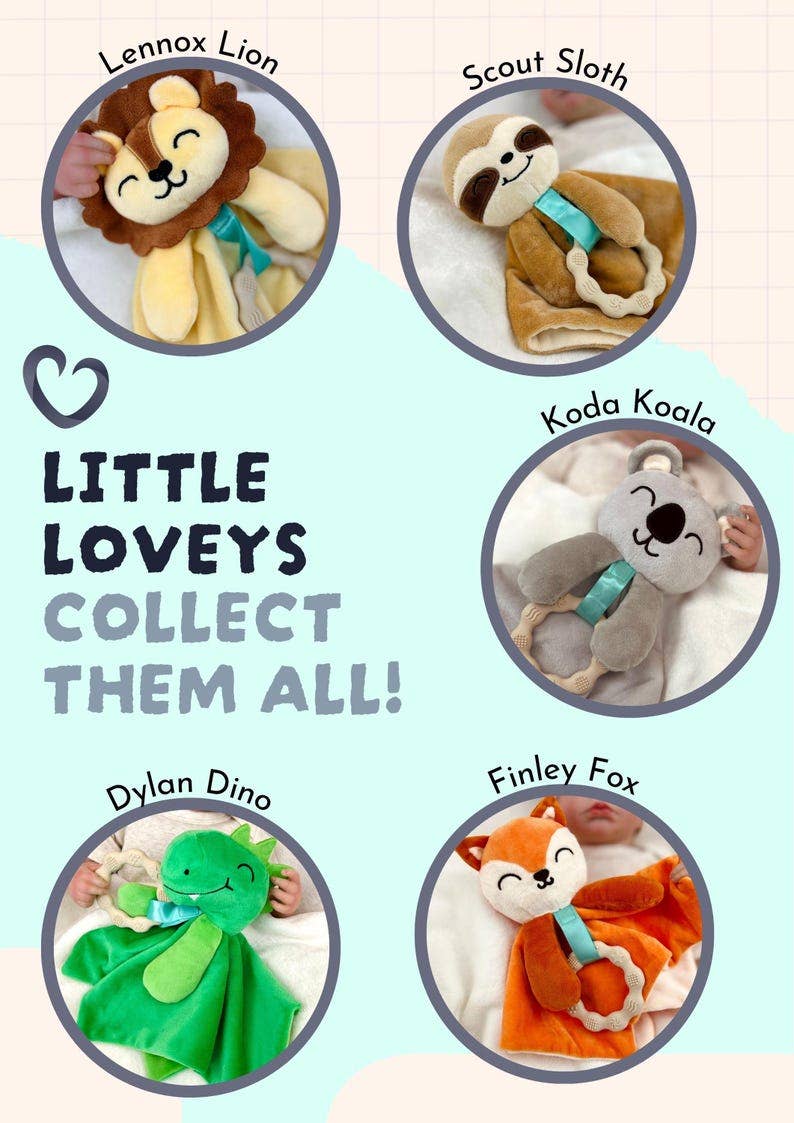 Finley Fox Lovey - Plush Teething Toy Security Blanket