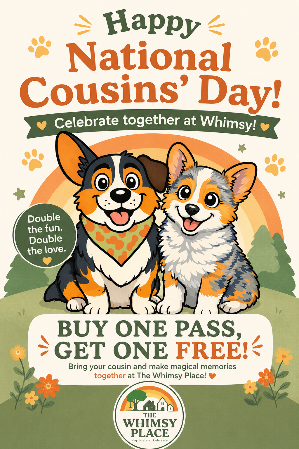 Cousin’s Day Bogo Pass 12-2pm