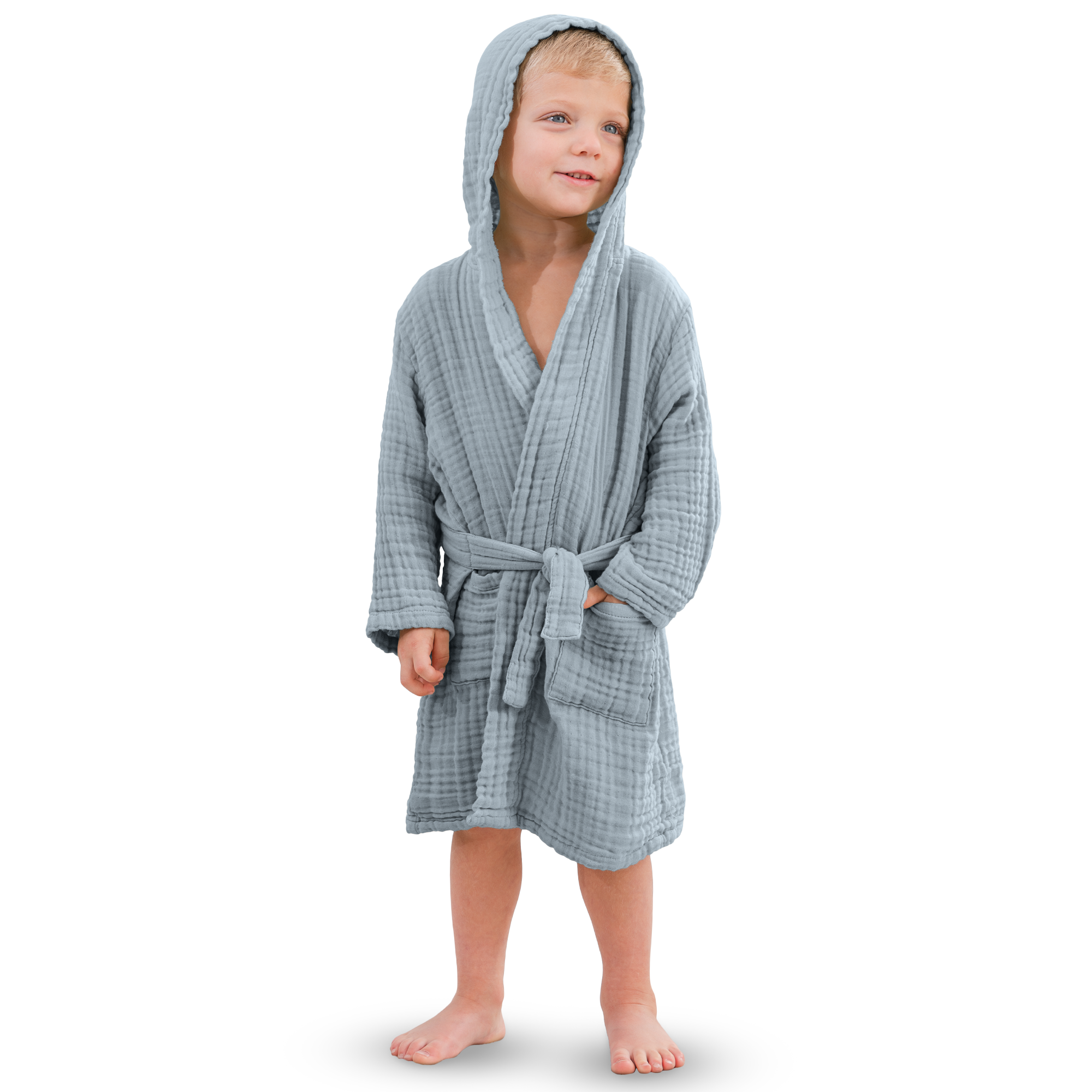 Muslin Bath Robe for Kids, Cotton Bathrobe by Comfy Cubs