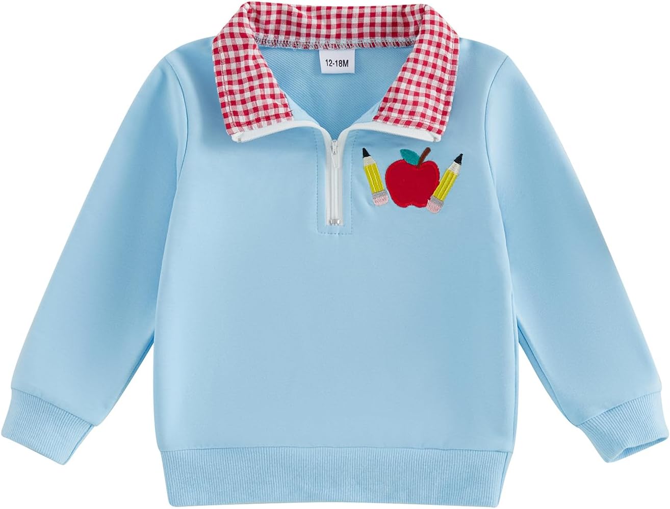 Toddler Boy Girl Christmas Outfit Quarter Zip Sweatshirt with Plaid Collar Shirt Pullover Top