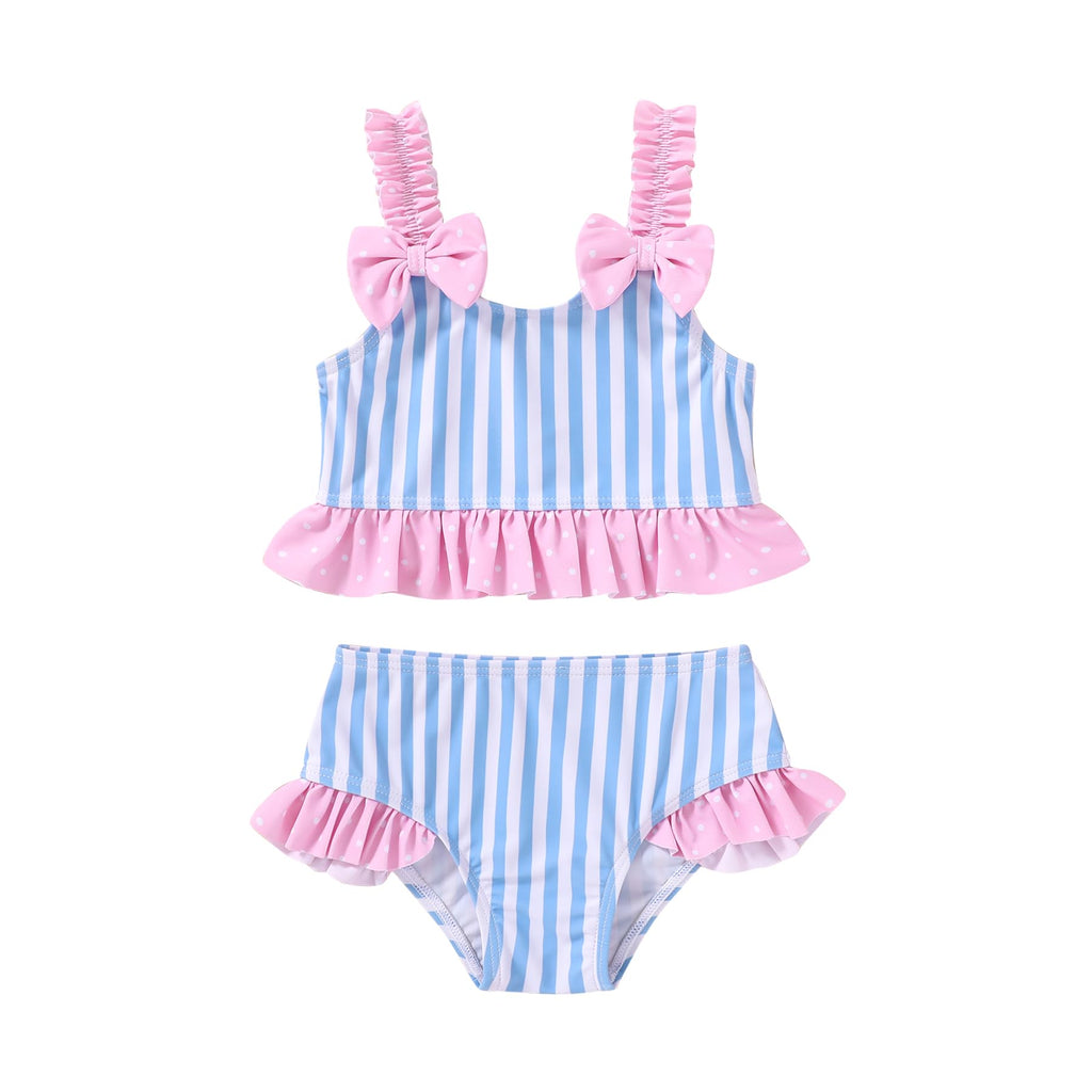 Happy Town Baby Infant Swimsuit Girl Toddler Bathing Suit Girl Summer Beach Bikini Tankini 2-Piece Swimwear 3-24 Months 2t-5t