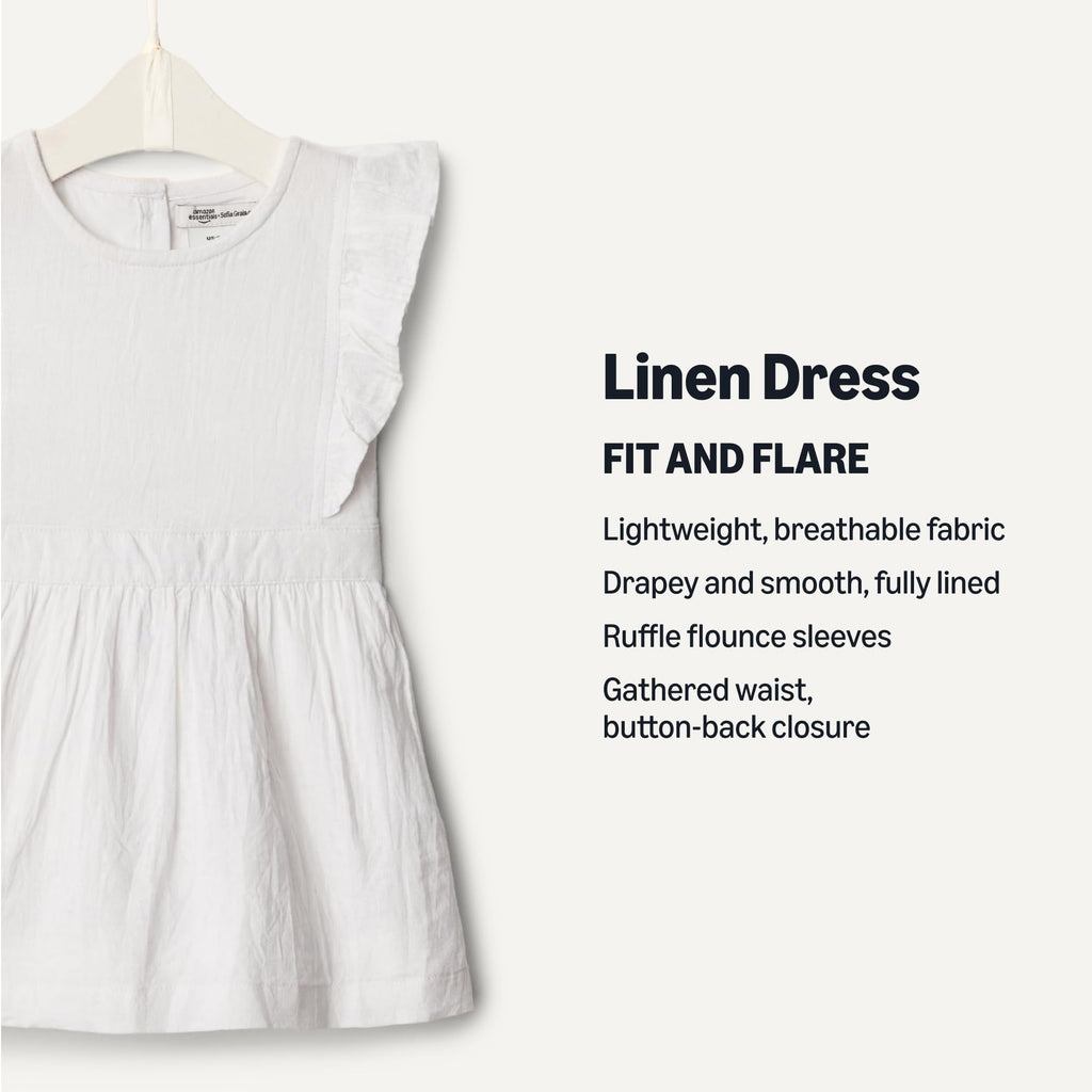 Amazon Essentials x Sofia Grainge Toddler and Baby Girls' Linen Dress