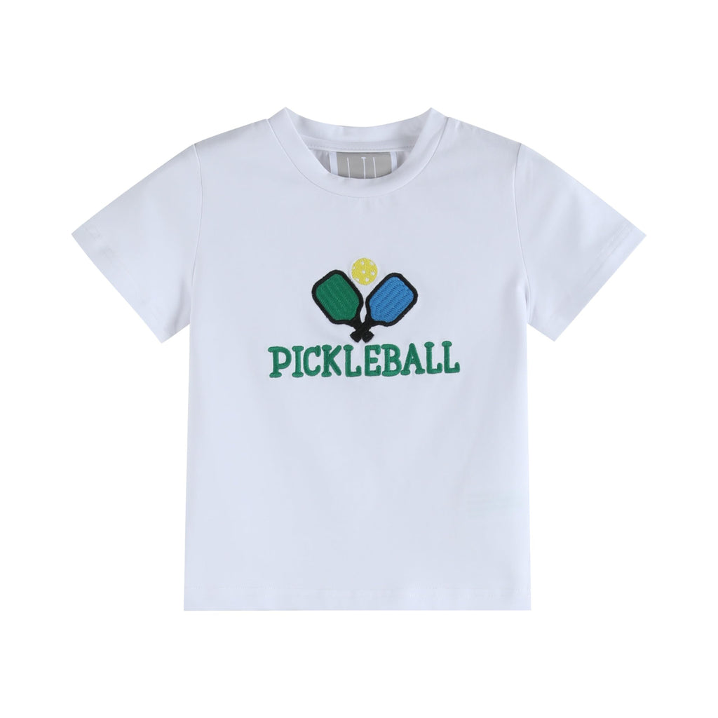 Lil cactus Boys and Toddlers Pickleball T-Shirt and Green Gingham Shorts Set