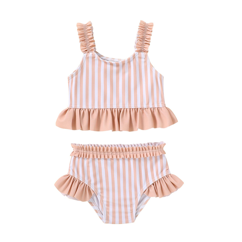 Happy Town Baby Infant Swimsuit Girl Toddler Bathing Suit Girl Summer Beach Bikini Tankini 2-Piece Swimwear 3-24 Months 2t-5t