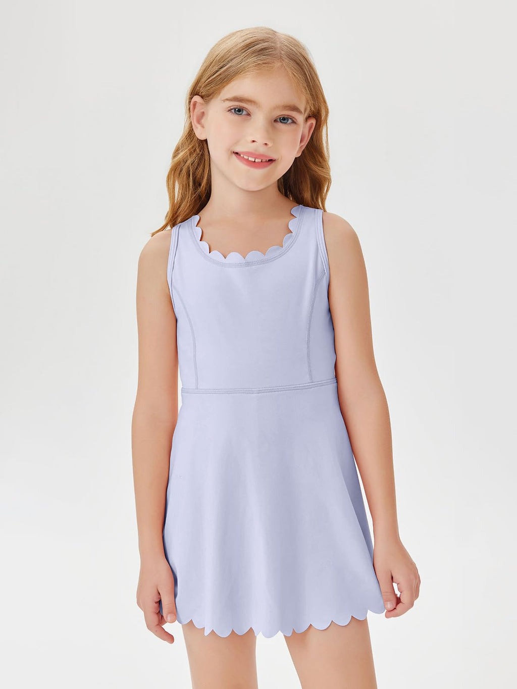 Batermoon Girls Athletic Tennis Dress with Shorts Kids Workout Exercise Golf Skirts Dresses with Pockets