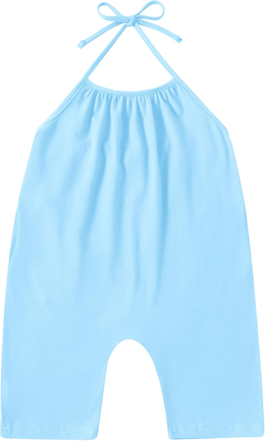 Backless Strap Slouch Jumpsuit for Toddler Girls Cute Harem Halter Romper Pants with Pockets