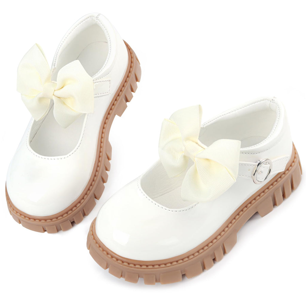 Wulubaba School Shoes for Girls, Black Mary Jane Flats | School Uniform, Non-Slip Sole, Round Toe, Toddler And Little Girl, Daily Dress Wear