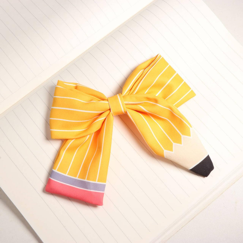 First Day of School Outfits Supplies Stuff for Girls,Pencil Hair Clips Hair Bow Hair Accessories for Teen,Back to School Hair Clips Bows Uniform for Student (2Pcs)