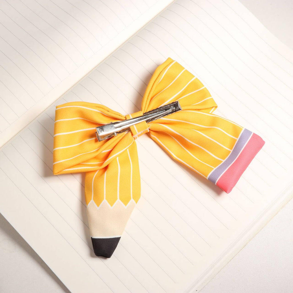 First Day of School Outfits Supplies Stuff for Girls,Pencil Hair Clips Hair Bow Hair Accessories for Teen,Back to School Hair Clips Bows Uniform for Student (2Pcs)