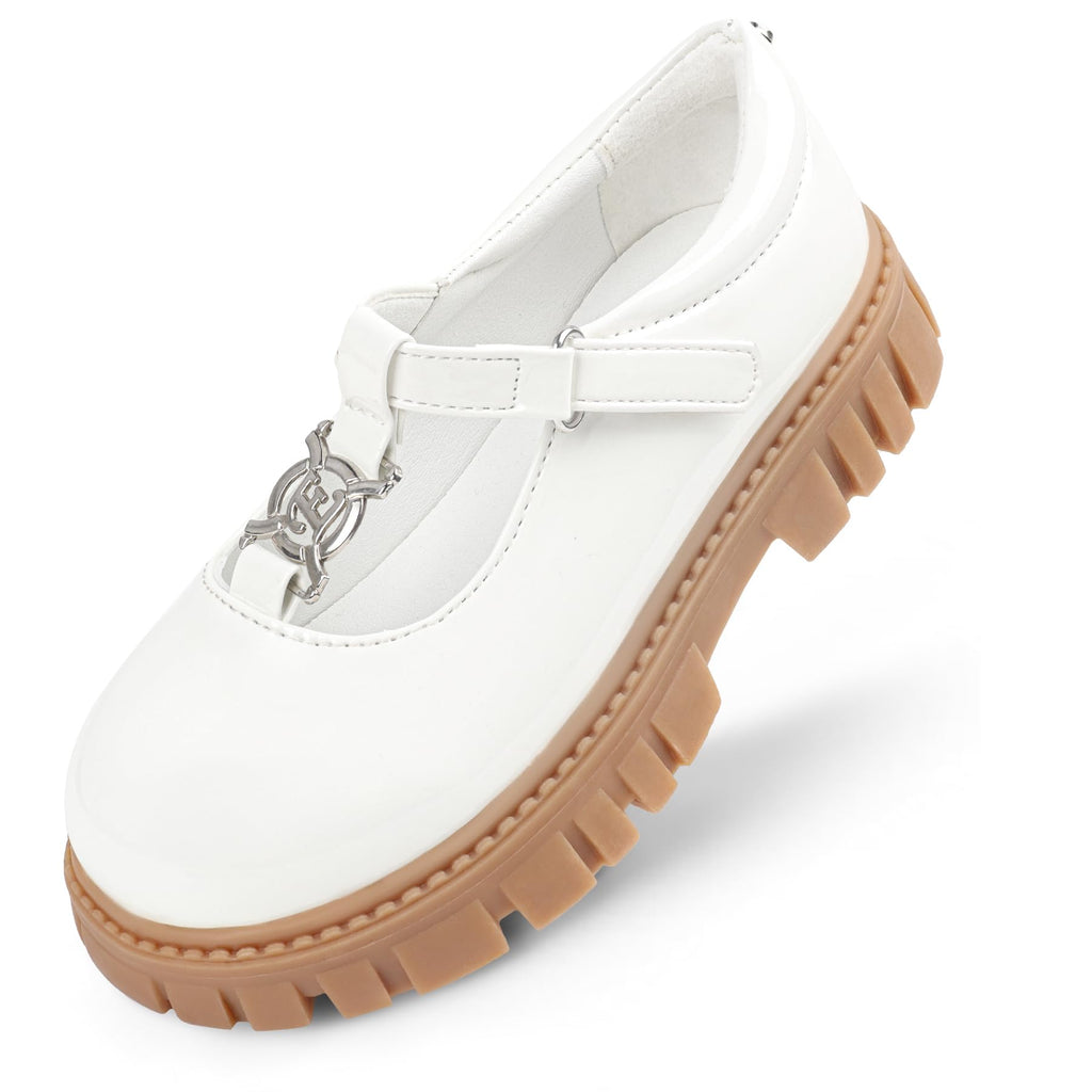 Wulubaba School Shoes for Girls, Black Mary Jane Flats | School Uniform, Non-Slip Sole, Round Toe, Toddler And Little Girl, Daily Dress Wear