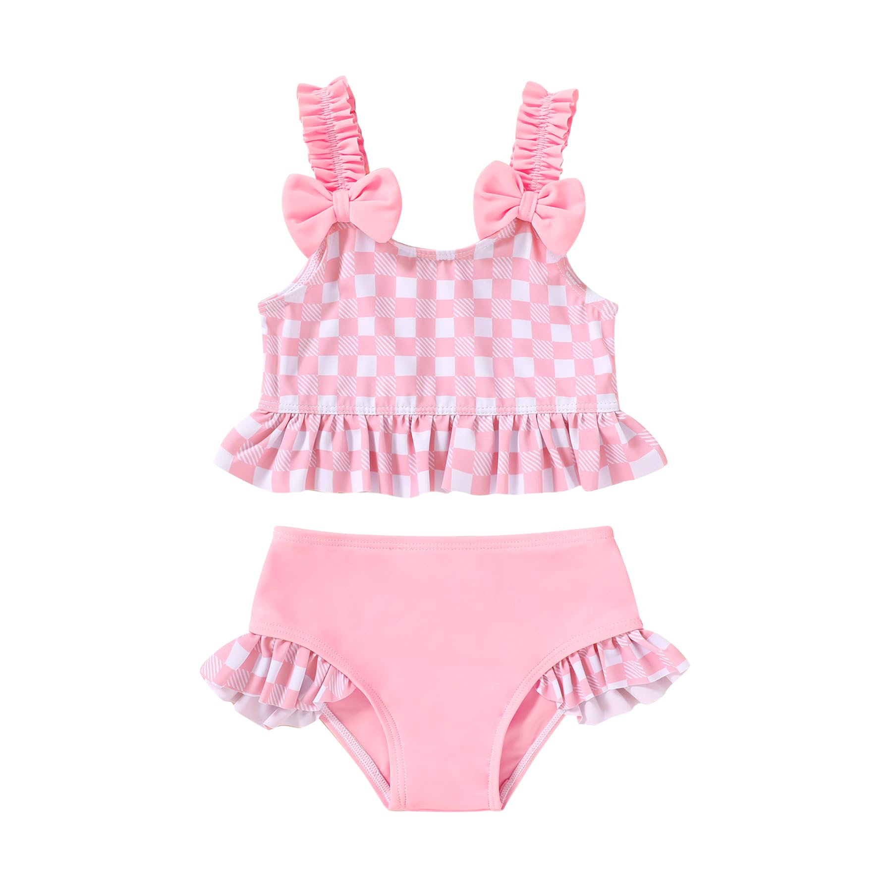 Happy Town Baby Infant Swimsuit Girl Toddler Bathing Suit Girl Summer Beach Bikini Tankini 2-Piece Swimwear 3-24 Months 2t-5t