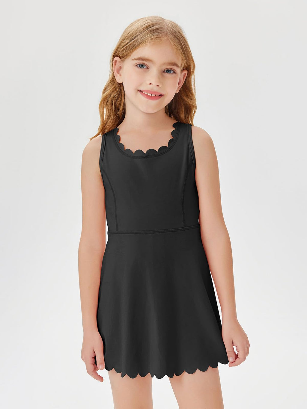 Batermoon Girls Athletic Tennis Dress with Shorts Kids Workout Exercise Golf Skirts Dresses with Pockets