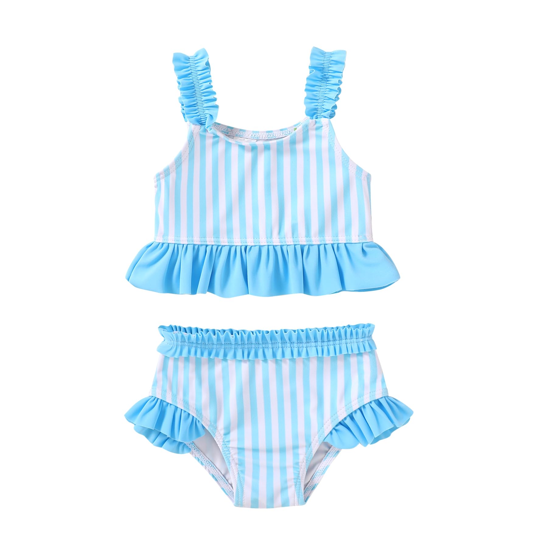 Happy Town Baby Infant Swimsuit Girl Toddler Bathing Suit Girl Summer Beach Bikini Tankini 2-Piece Swimwear 3-24 Months 2t-5t