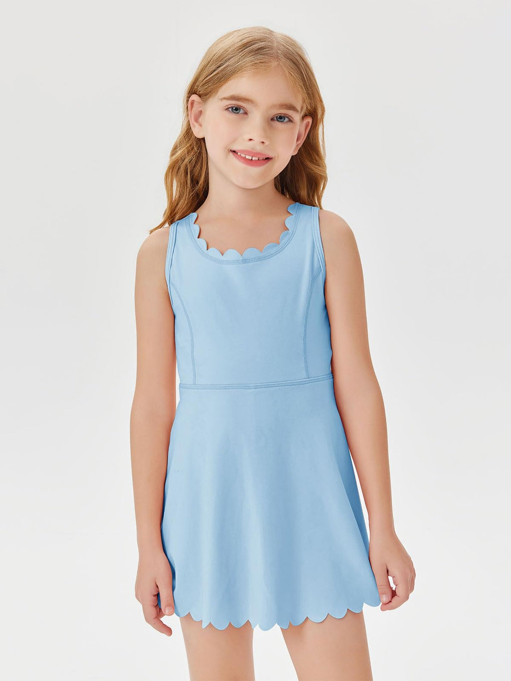 Batermoon Girls Athletic Tennis Dress with Shorts Kids Workout Exercise Golf Skirts Dresses with Pockets