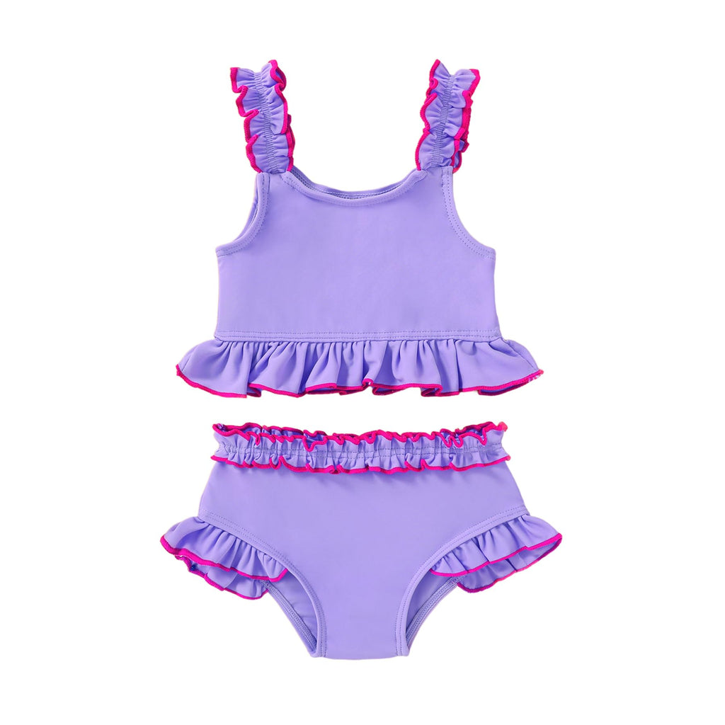 Happy Town Baby Infant Swimsuit Girl Toddler Bathing Suit Girl Summer Beach Bikini Tankini 2-Piece Swimwear 3-24 Months 2t-5t