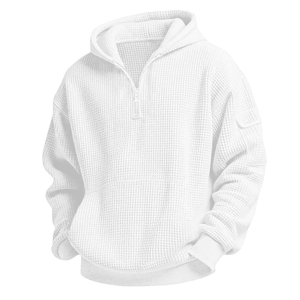 Hoodies for Boys Quarter Zip Waffle Knit Pullover Hooded Sweatshirt Tops | 3-14 Years,Kids Zip Long Sleeve Hoodie,Teen Boy Fashion Fall Winter Casual Sweatshirts,Back to School Clothes