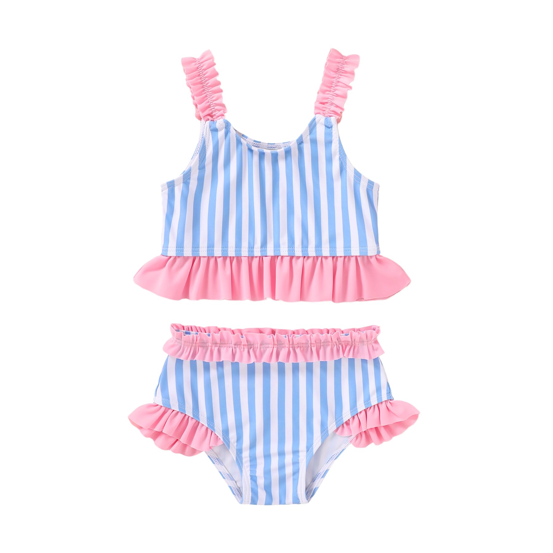 Happy Town Baby Infant Swimsuit Girl Toddler Bathing Suit Girl Summer Beach Bikini Tankini 2-Piece Swimwear 3-24 Months 2t-5t