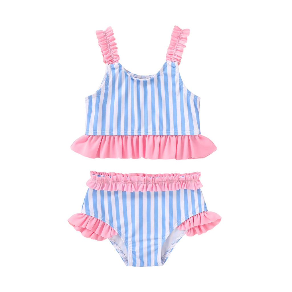 Happy Town Baby Infant Swimsuit Girl Toddler Bathing Suit Girl Summer Beach Bikini Tankini 2-Piece Swimwear 3-24 Months 2t-5t