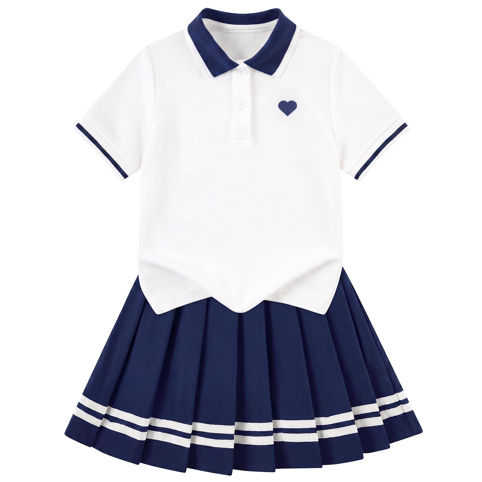 Move Dance Toddler Girls Dress Tennis Clothes Polo Outfit 2 Piece Skirt Set with Shorts 2-7T