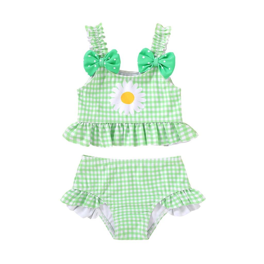 Happy Town Baby Infant Swimsuit Girl Toddler Bathing Suit Girl Summer Beach Bikini Tankini 2-Piece Swimwear 3-24 Months 2t-5t