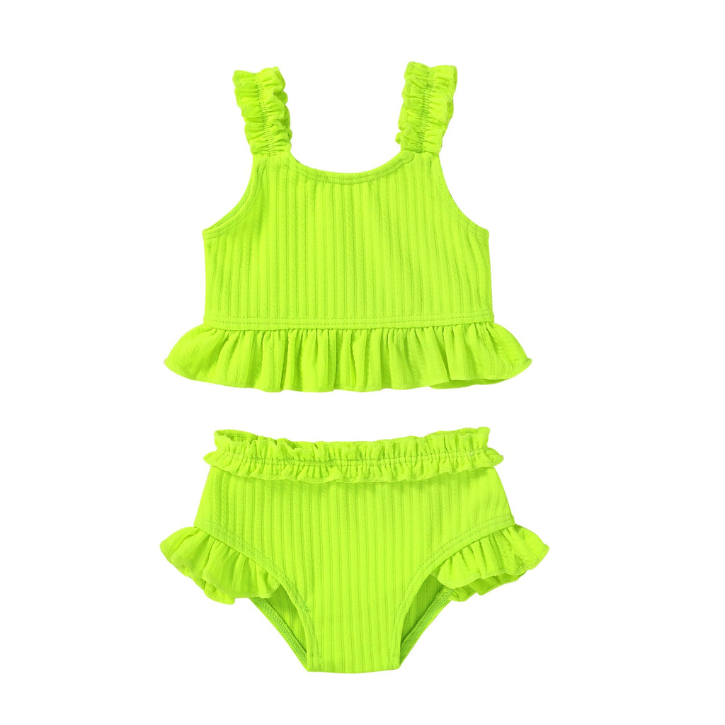 Happy Town Baby Infant Swimsuit Girl Toddler Bathing Suit Girl Summer Beach Bikini Tankini 2-Piece Swimwear 3-24 Months 2t-5t