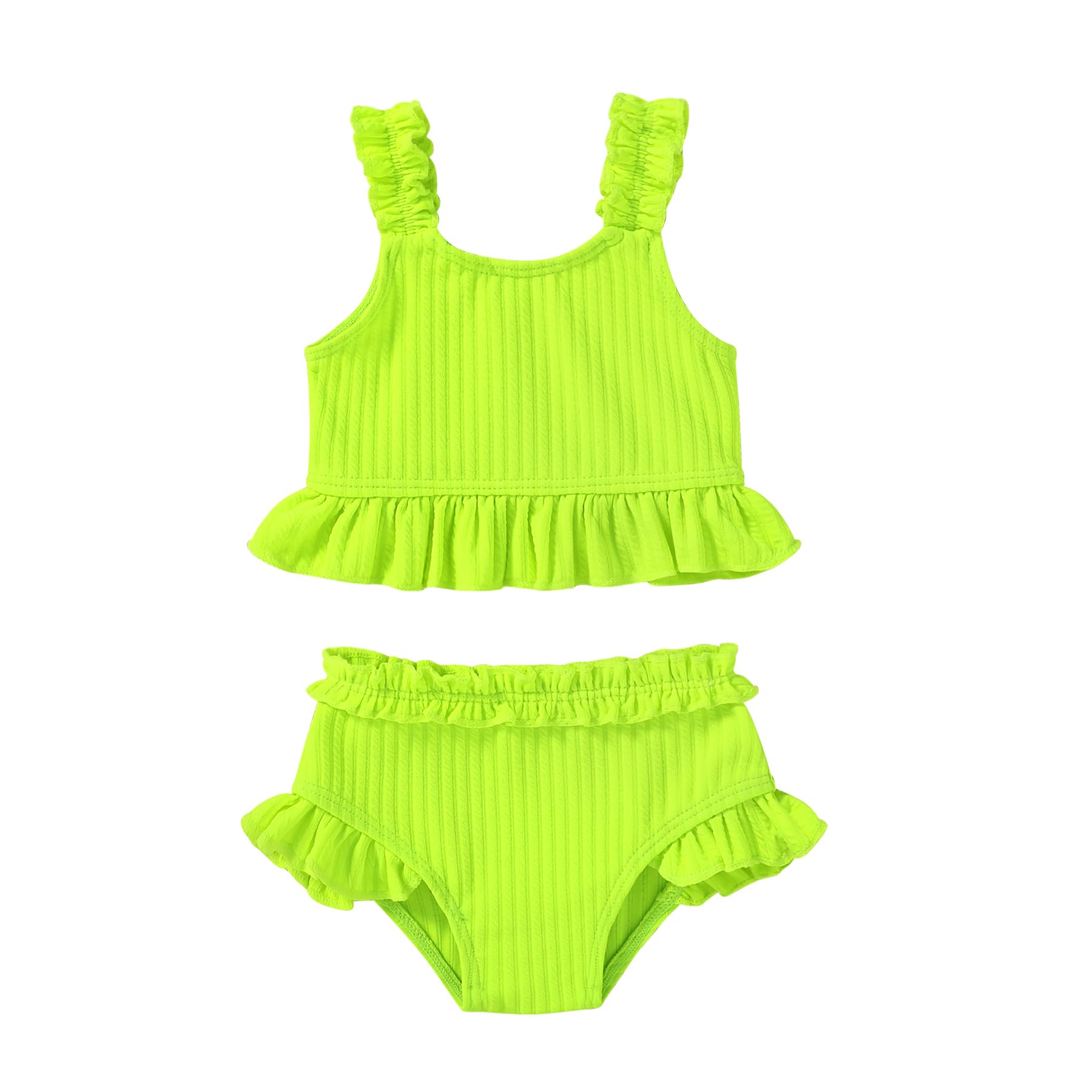 Happy Town Baby Infant Swimsuit Girl Toddler Bathing Suit Girl Summer Beach Bikini Tankini 2-Piece Swimwear 3-24 Months 2t-5t