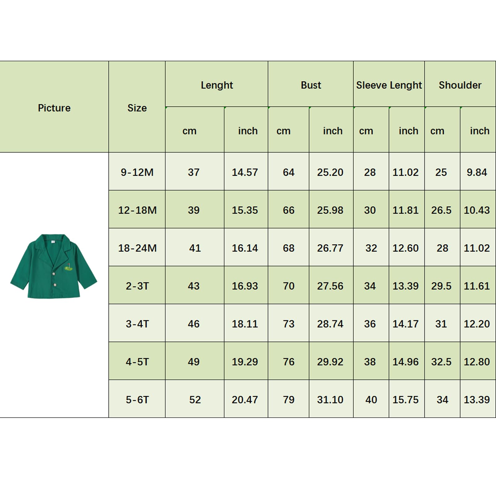 Baby Boy Jacket Toddler Golf Clothes Long Sleeve Lapel Button Down Top Infant First Birthday Outfit Spring Golf Coat