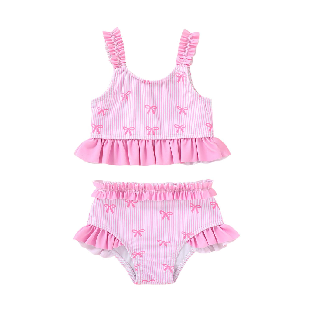 Happy Town Baby Infant Swimsuit Girl Toddler Bathing Suit Girl Summer Beach Bikini Tankini 2-Piece Swimwear 3-24 Months 2t-5t