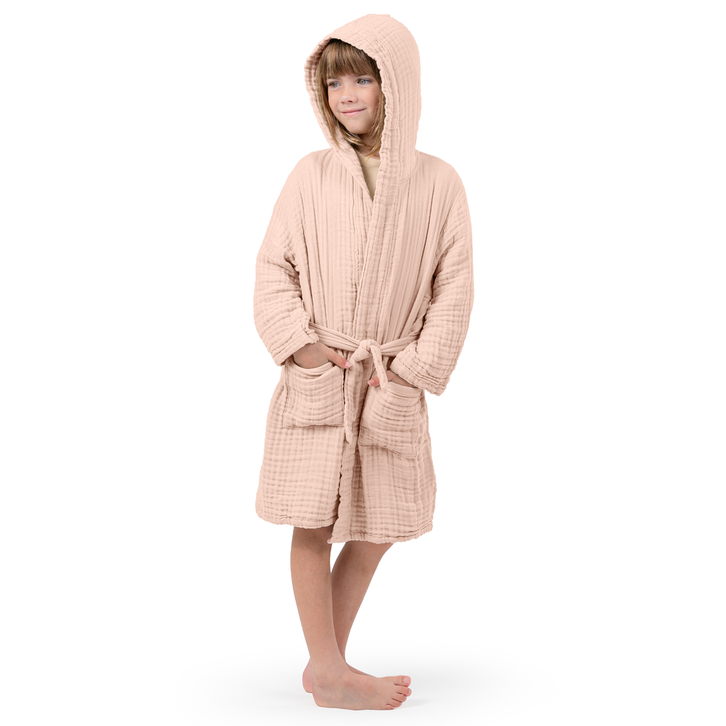 Muslin Bath Robe for Kids, Cotton Bathrobe by Comfy Cubs