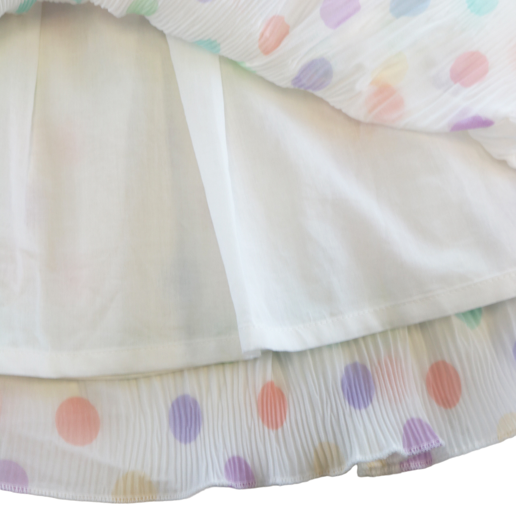Spring Dot Chiffon Pleat Dress (3 COLORS)