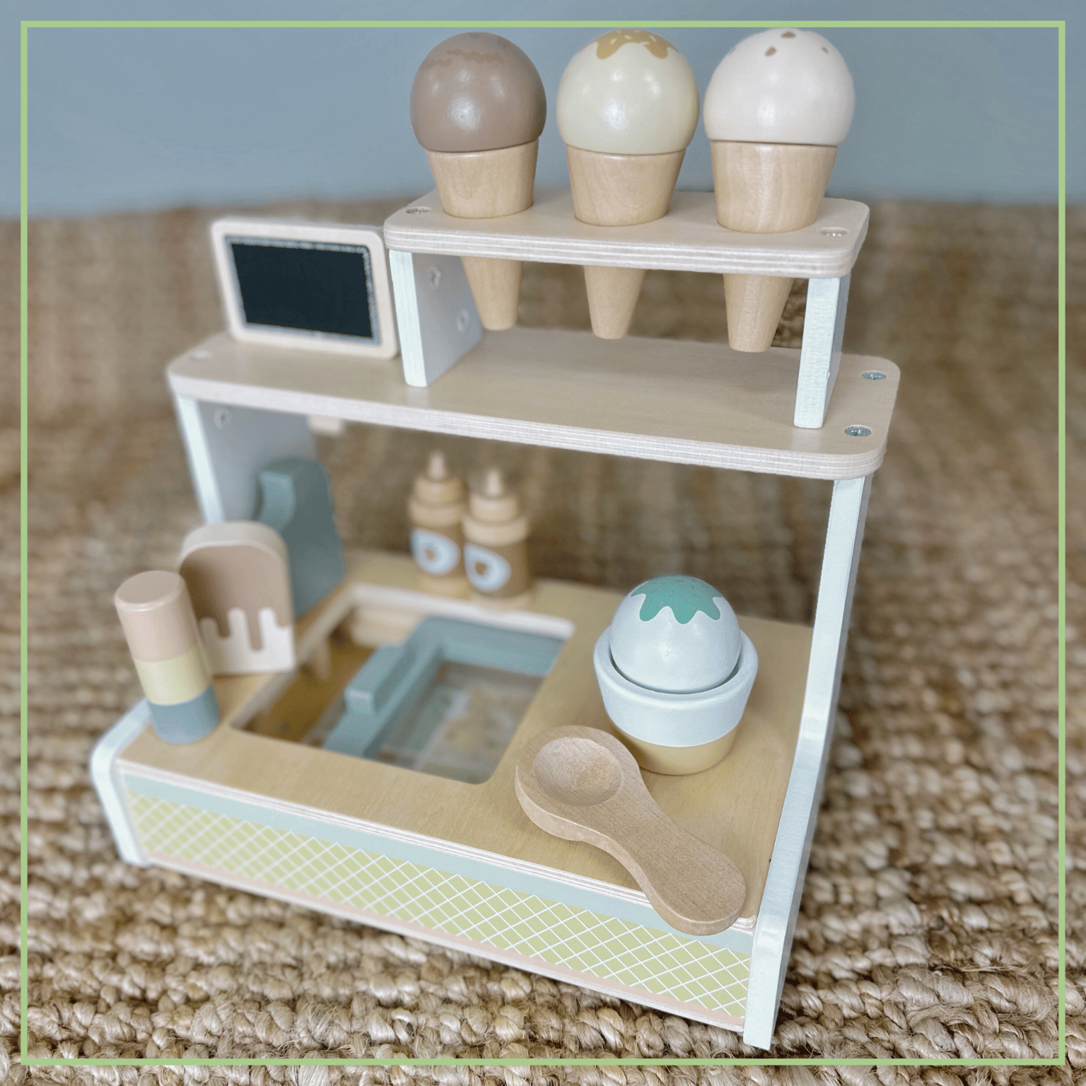 Wooden Ice Cream Shop Set – Pretend Play Counter Ages 3+