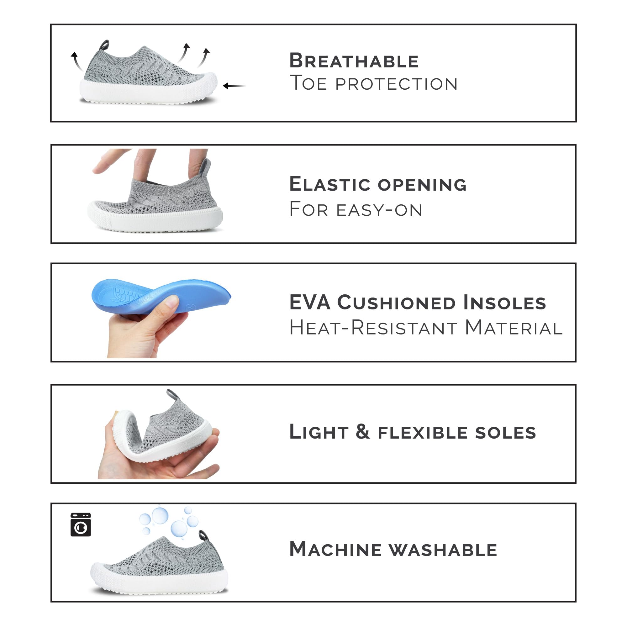 JAN & JUL Slip-on Kids Knit Shoes, Breathable Machine Washable Sneakers