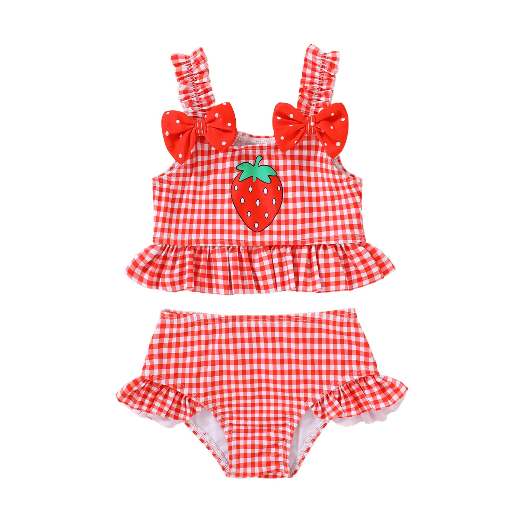 Happy Town Baby Infant Swimsuit Girl Toddler Bathing Suit Girl Summer Beach Bikini Tankini 2-Piece Swimwear 3-24 Months 2t-5t