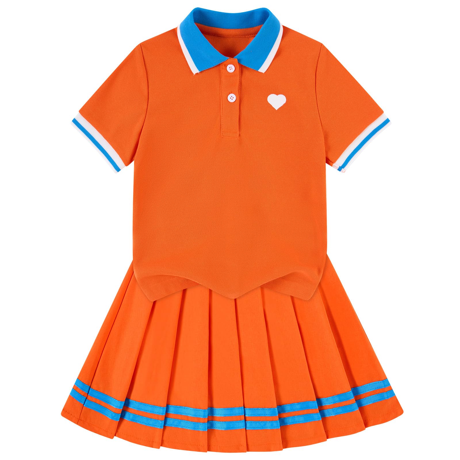 Move Dance Toddler Girls Dress Tennis Clothes Polo Outfit 2 Piece Skirt Set with Shorts 2-7T