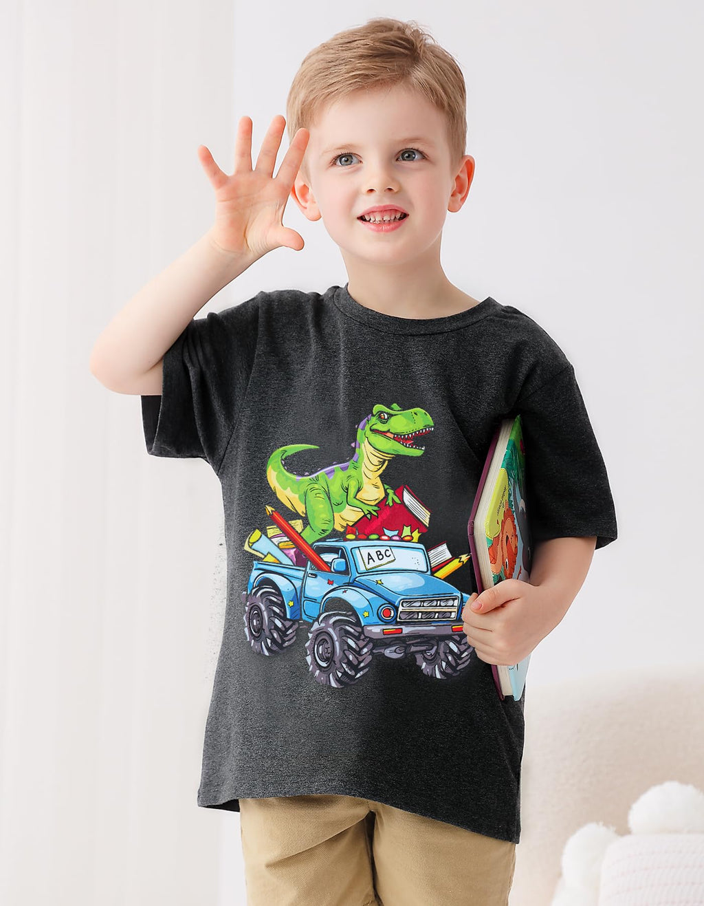 Boys Festival Shirt, Holiday Graphic Cute Print T-Shirt 3-7 Years Toddler Summer Short Sleeve Tops | Back to School Shrit, First Day of School, Christmas, Thanksgiving, Festival Theme Tshirt, Funny Cute Print, Machine Washable
