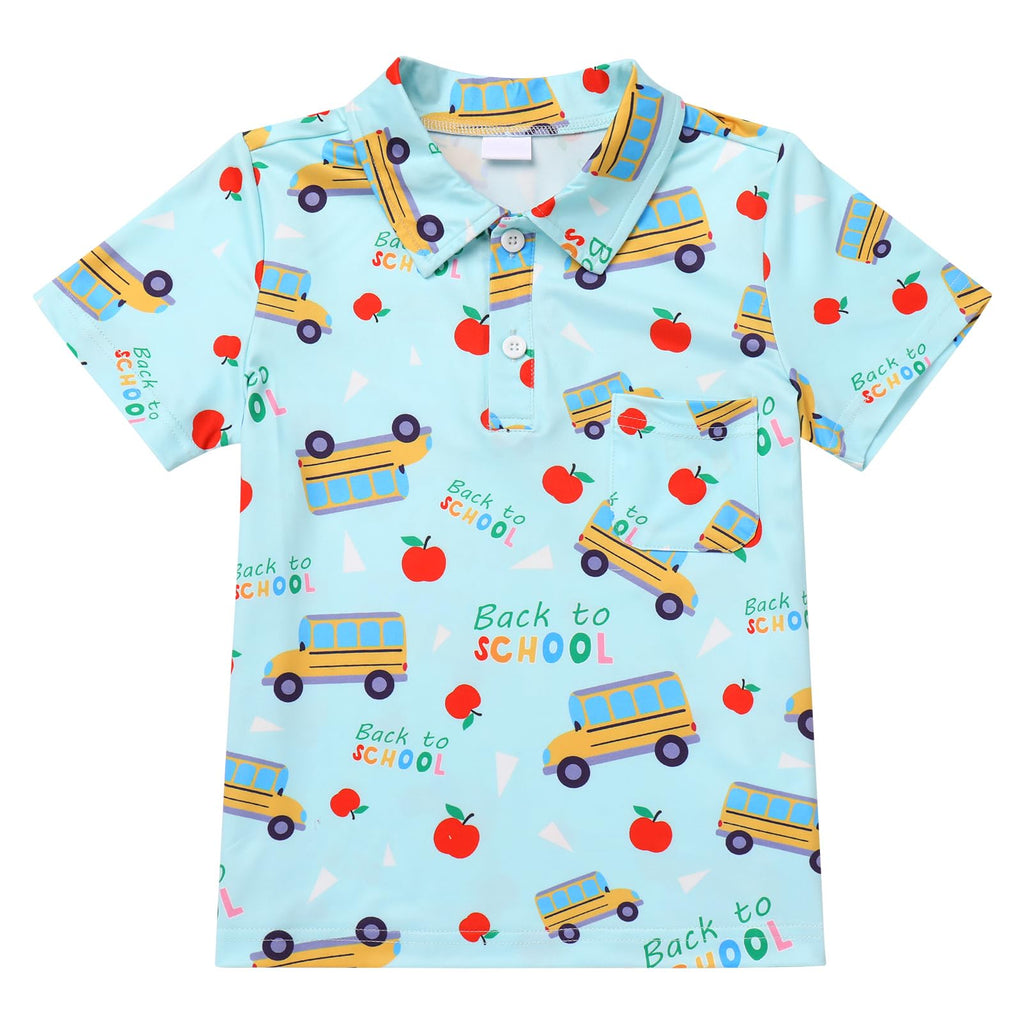 FYMNSI Boys Back to School Shirt School Supplies Short Sleeves Tees Tops Toddler Kids Summer Casual Henley Shirts Clothes