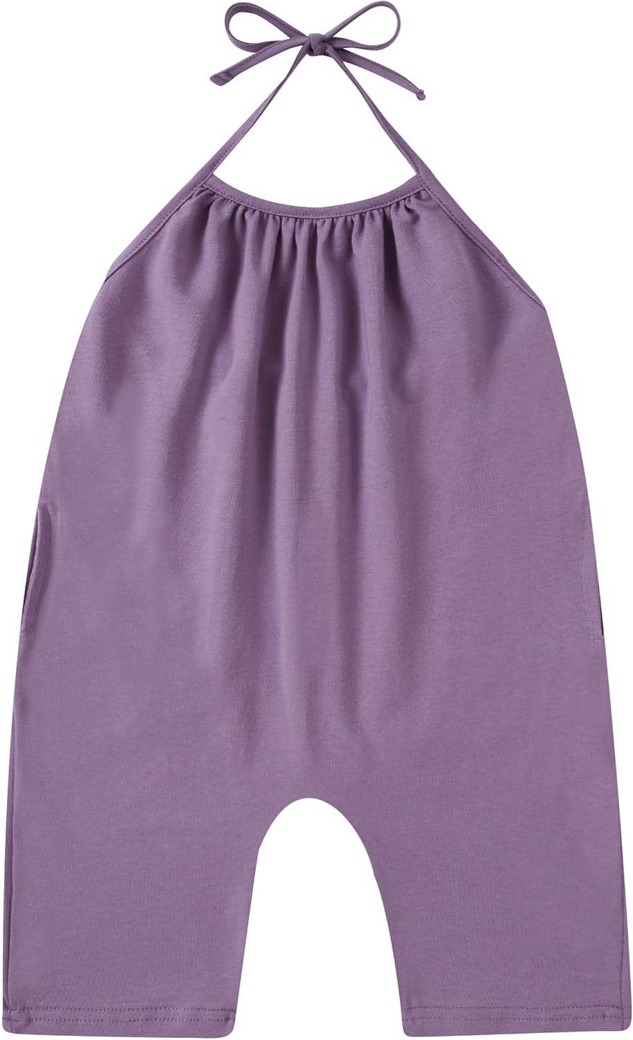 Backless Strap Slouch Jumpsuit for Toddler Girls Cute Harem Halter Romper Pants with Pockets