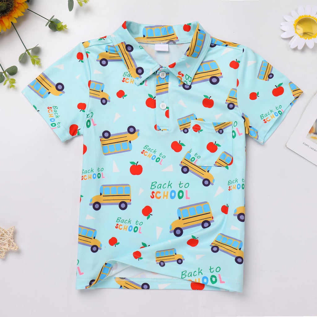 FYMNSI Boys Back to School Shirt School Supplies Short Sleeves Tees Tops Toddler Kids Summer Casual Henley Shirts Clothes