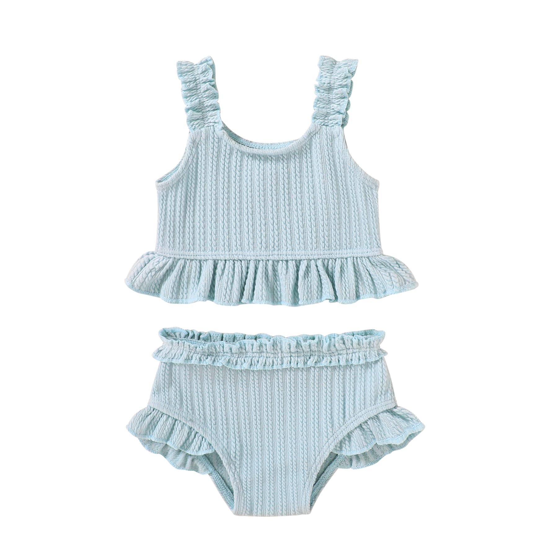 Happy Town Baby Infant Swimsuit Girl Toddler Bathing Suit Girl Summer Beach Bikini Tankini 2-Piece Swimwear 3-24 Months 2t-5t