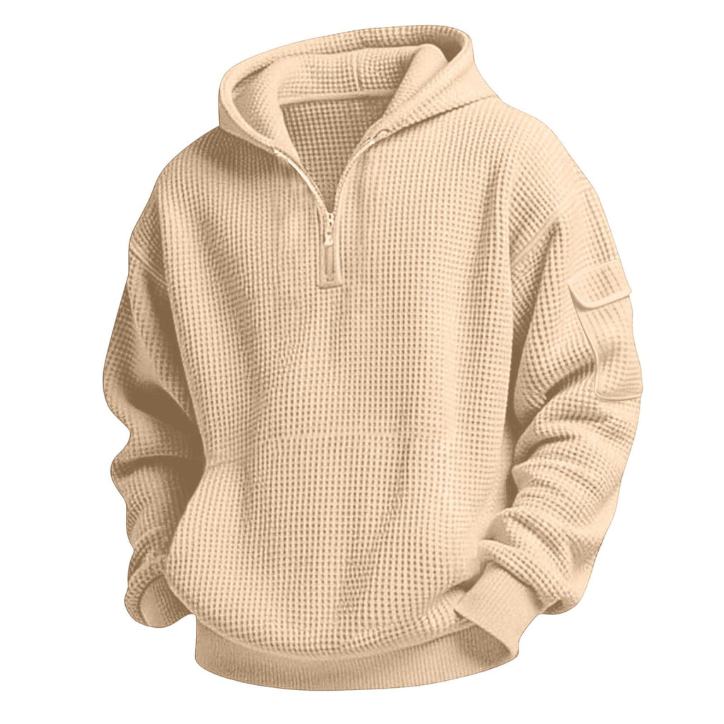 Hoodies for Boys Quarter Zip Waffle Knit Pullover Hooded Sweatshirt Tops | 3-14 Years,Kids Zip Long Sleeve Hoodie,Teen Boy Fashion Fall Winter Casual Sweatshirts,Back to School Clothes