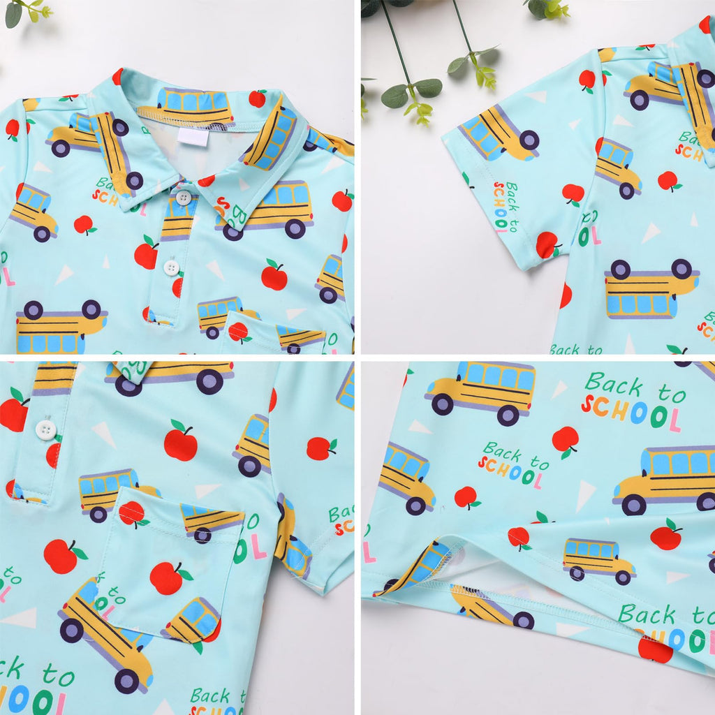 FYMNSI Boys Back to School Shirt School Supplies Short Sleeves Tees Tops Toddler Kids Summer Casual Henley Shirts Clothes