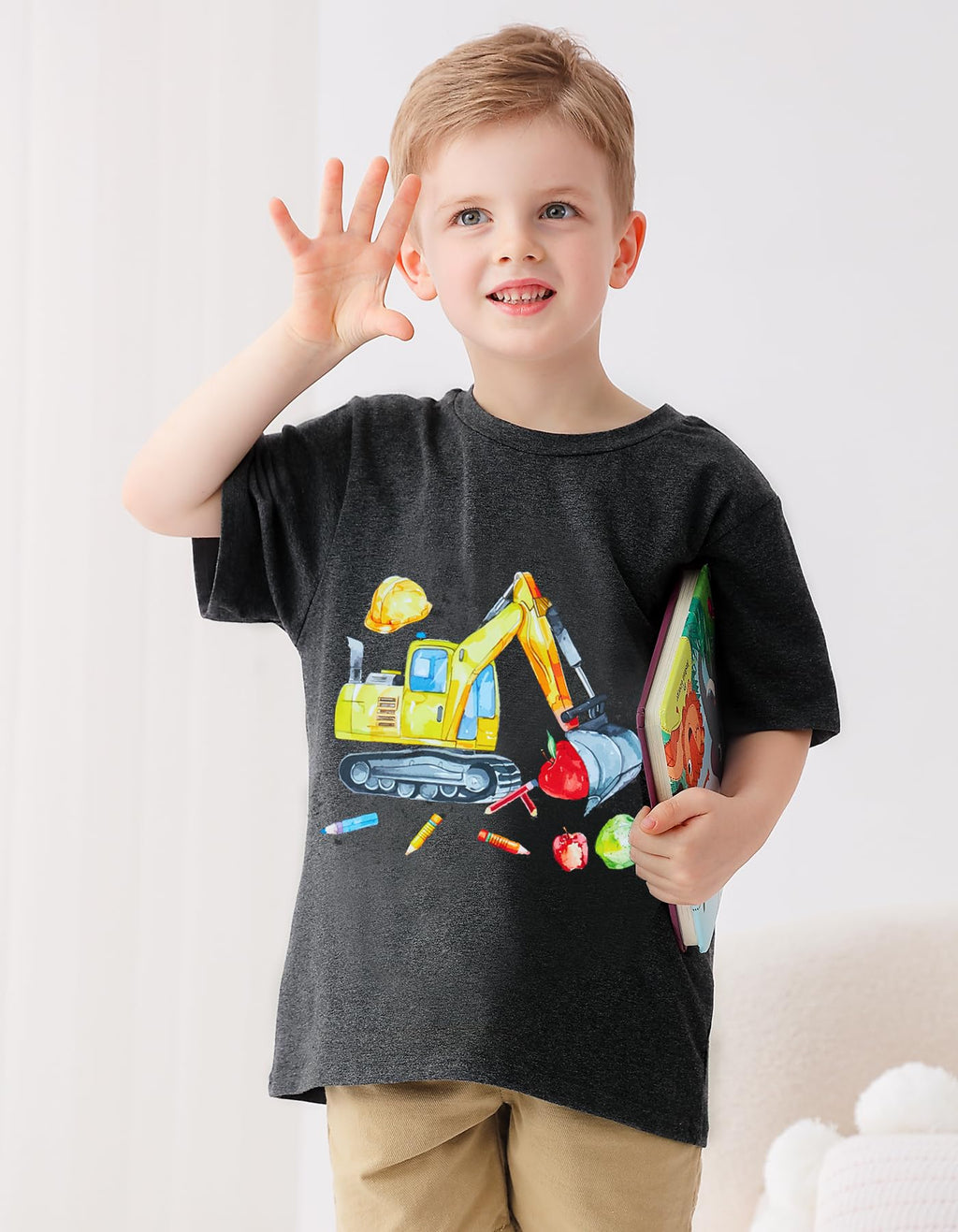 Boys Festival Shirt, Holiday Graphic Cute Print T-Shirt 3-7 Years Toddler Summer Short Sleeve Tops | Back to School Shrit, First Day of School, Christmas, Thanksgiving, Festival Theme Tshirt, Funny Cute Print, Machine Washable