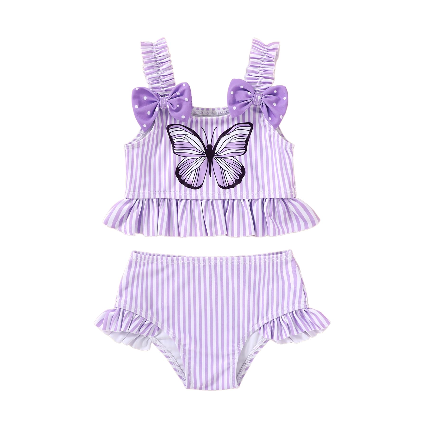 Happy Town Baby Infant Swimsuit Girl Toddler Bathing Suit Girl Summer Beach Bikini Tankini 2-Piece Swimwear 3-24 Months 2t-5t