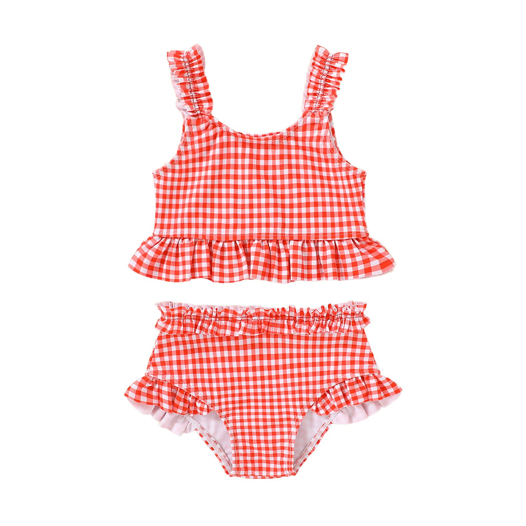 Happy Town Baby Infant Swimsuit Girl Toddler Bathing Suit Girl Summer Beach Bikini Tankini 2-Piece Swimwear 3-24 Months 2t-5t
